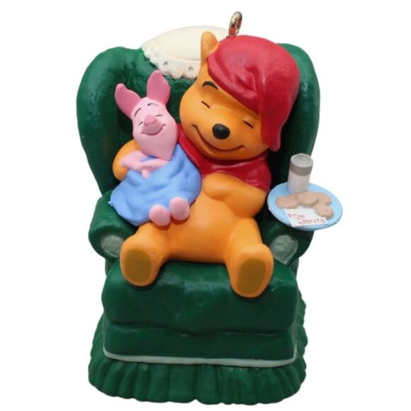 1997 Hallmark Ornament Waitin on Santa Vintage Winnie the Poo & Piglet Ornament - Picture 6 of 6